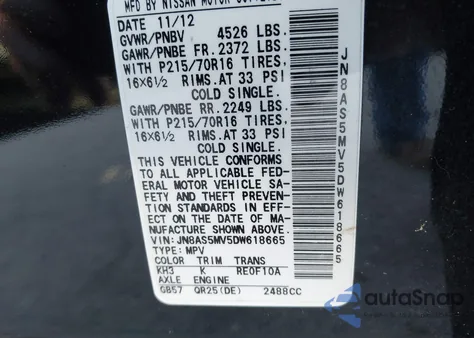 2013 Nissan Rogue S z USA, uszkodzony, nr VIN JN8AS5MV5DW618665